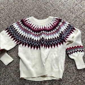 Sundance  Patterned White and Red Women's Sweater